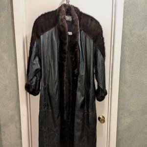 Saga Mink and Leather Coat - Full Length Size 6
